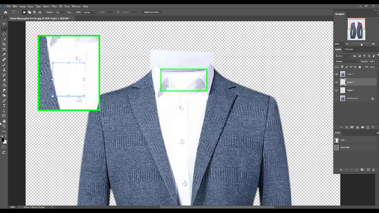 Photoshop Image Ghost Mannequin Effect Services